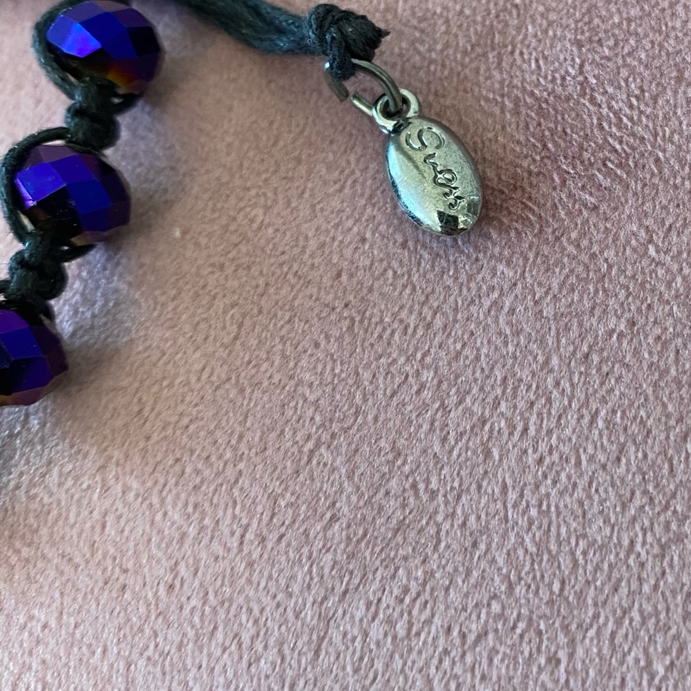 GUESS PURPLE BEADED ROPE BRACELET - Picture 7 of 7